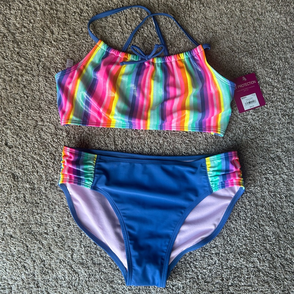 NWT Girls two piece bathing suit